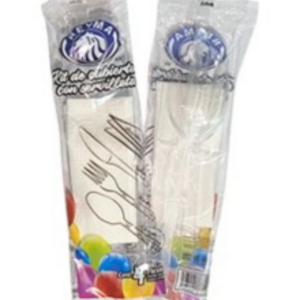 CAJA KIT CUBIERTOS GRANDE (CCG, CTG, CCH) TRANSPARENTE 100 PAQUETES