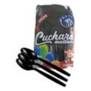 CAJA CUCHARA MEDIANA NEGRA 10 PAQ/50 PIEZAS