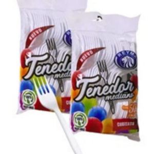 CAJA TENEDOR MEDIANO BLANCO 10 PAQ/50 PIEZAS
